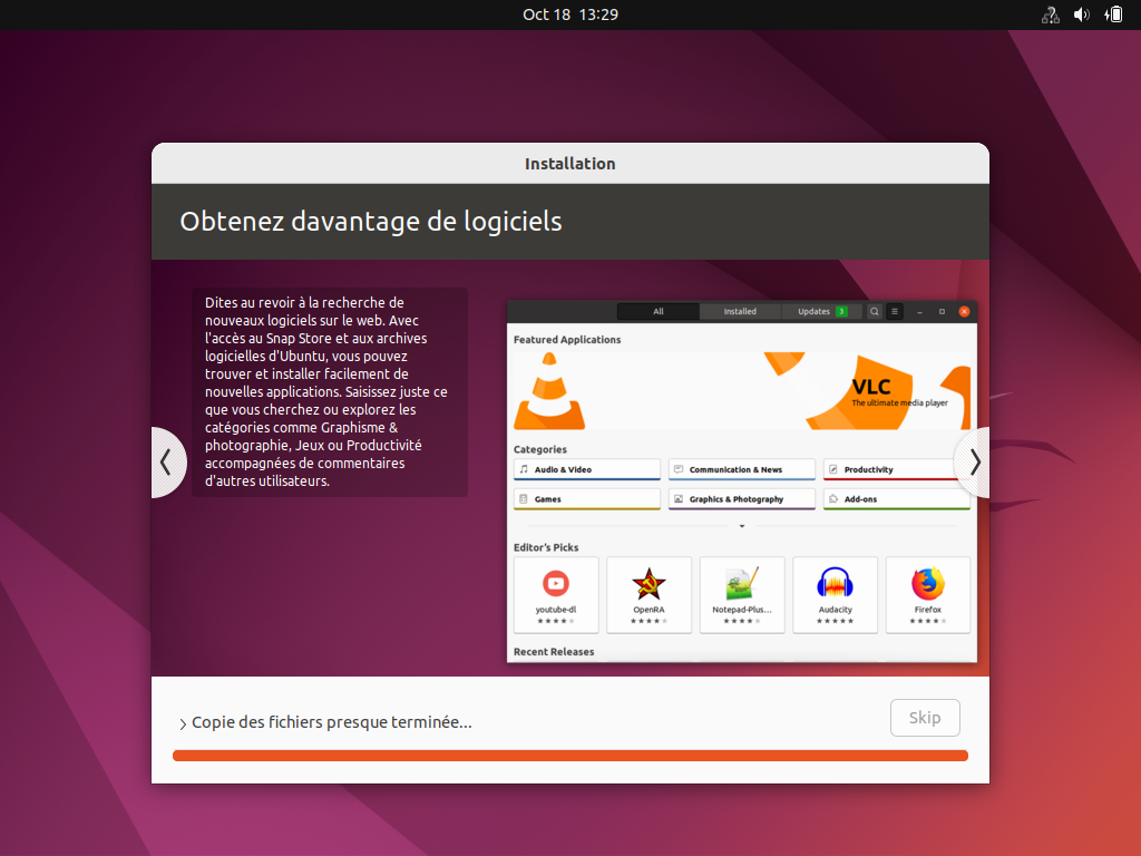 Installation en cours