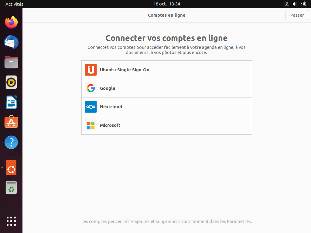 Premier démarrage : Configuration 1